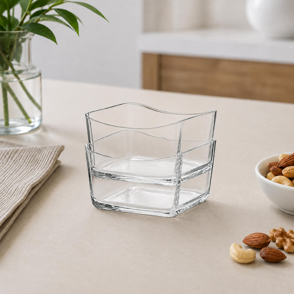 Blomus Set of 2 Square Glass Bowls